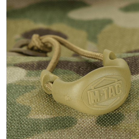 M-Tac Konvert Taske Elite with durable materials, detailed view of drawstring closure and camouflage Cordura fabric.