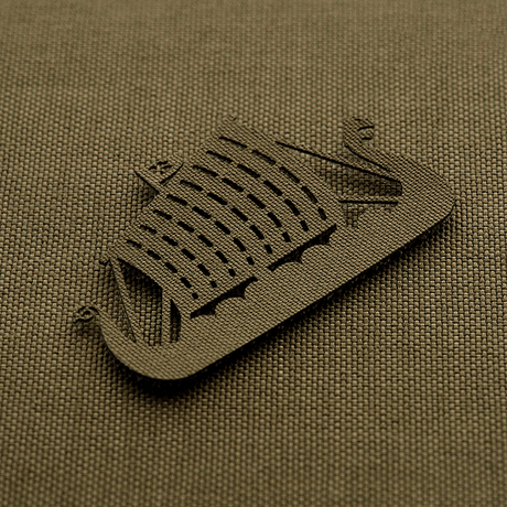 M-Tac Patch Drakkar Laser Cut – Viking ship, Cordura 500D with Velcro, for uniform or tactical gear.