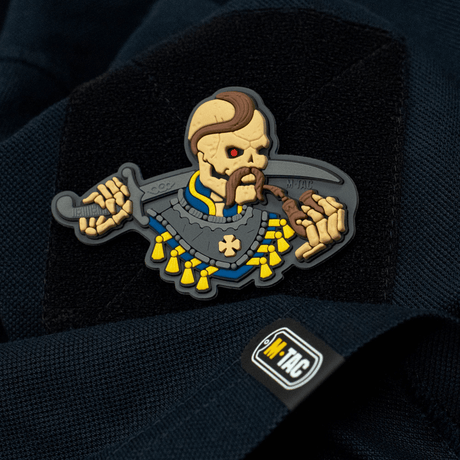 M-Tac Patch You Only Die Once 3D PVC on black background, shows colorful skull design with saber, suitable for military and tactical gear.