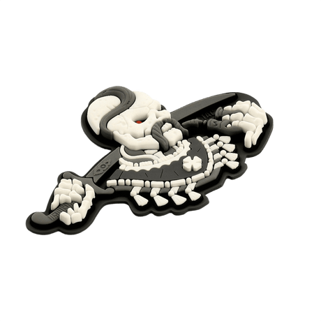 M-Tac Patch You Only Die Once 3D PVC in black and white with Velcro attachment, 74x50 mm, morale patch for military or tactical use.