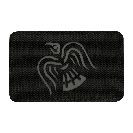 M-Tac Patch Ravneflag Laser Cut – black raven, Cordura 500D with Velcro, suitable for tactical use or uniform.