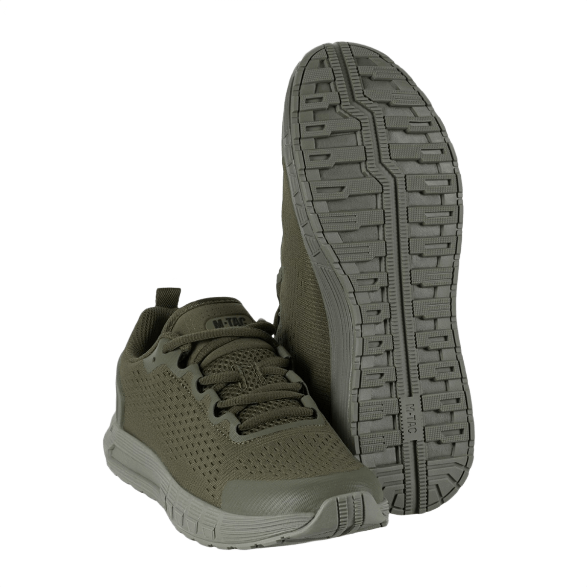 M-Tac Summer Pro Sneakers i olivengrøn, åndbare og slidstærke med EVA- og gummi-sål og gummiforstærkning ved tå og hæl.