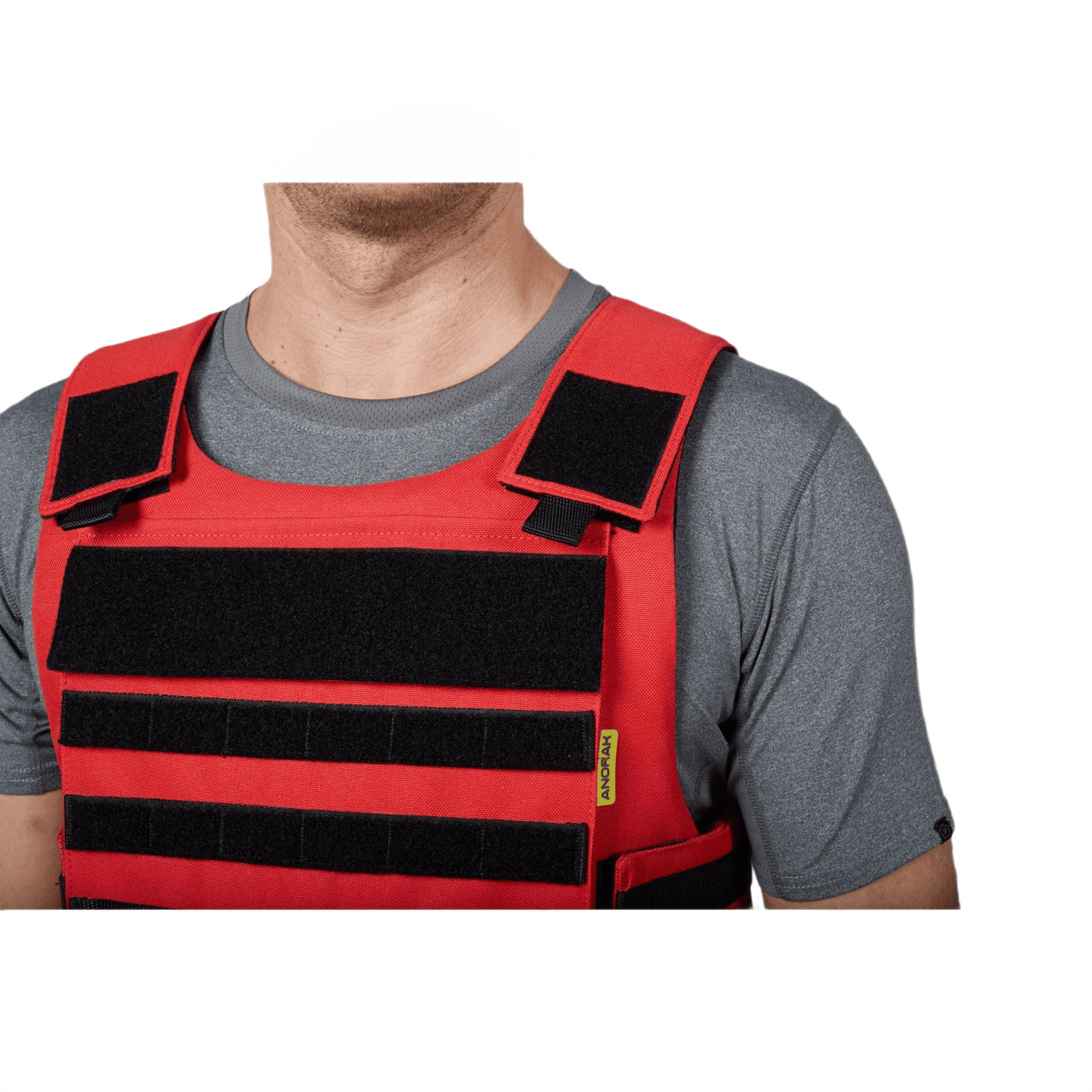 Anorak Niobium® Instructor I Stik & Skudsikker Vest med rød farve og stærk beskyttelse, designet til at yde sikkerhed mod trusler.