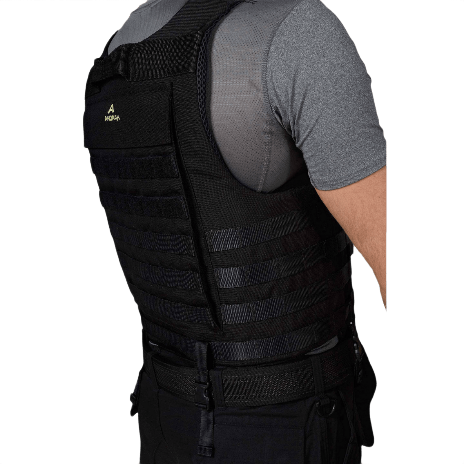 Anorak Chromium® Tactical I Skudsikker Vest i sort set bagfra, med ergonomisk design for maksimal beskyttelse.