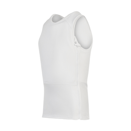 Anorak Undershirt II Cover i hvid, med antibakterielle egenskaber og temperaturregulering, designet til diskret bæring under skjorter.