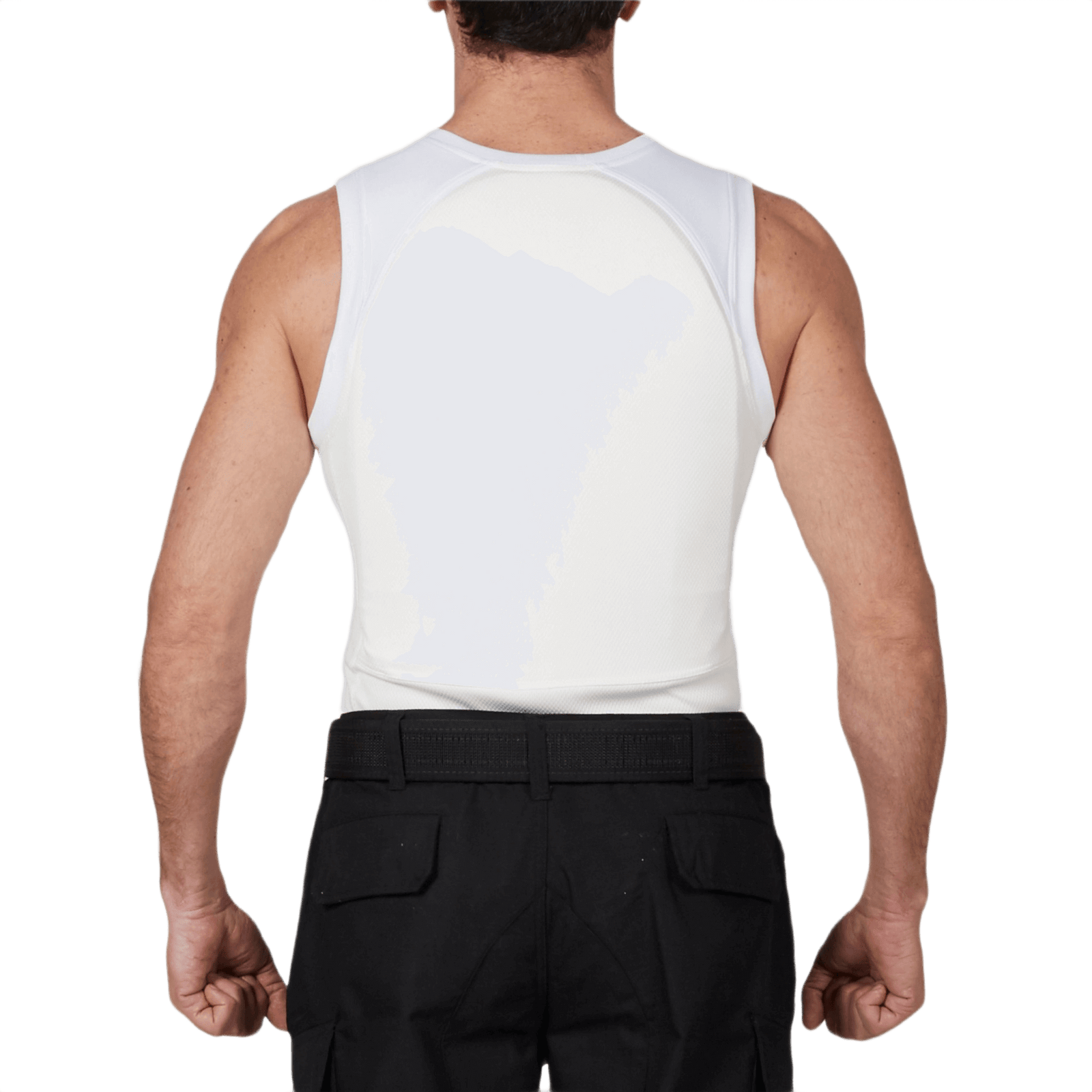 Anorak Topaz® Undershirt I Stiksikker soft armor-vest set bagfra, designet til skjulbar beskyttelse under tøj.