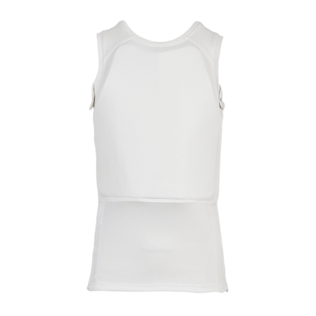 Anorak Undershirt II Cover i hvidt stof, designet til diskret bæring med THERMOCOOL™ og COOLMAX® for optimal temperaturregulering.