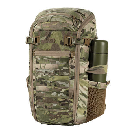 M-Tac Backpack Gen. II Elite – Small with multicam camouflage pattern, clamshell opening, elastic mesh pockets and robust material, gallery position 1.