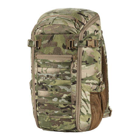 M-Tac Backpack Gen. II Elite – Small with camouflage, durable material, clamshell opening and elastic mesh side pockets, gallery position 1.