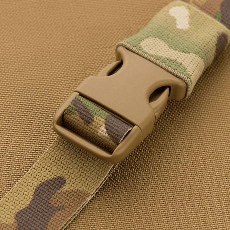 M-Tac Three-Point Weapon Belt in camouflage material with robust plastic buckle, designed for tactical use, gallery position 1.