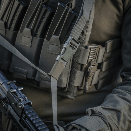 M-Tac Three-Point Weapon Belt in durable woven material with adjustable buckle lock, designed for tactical use, gallery position 1.