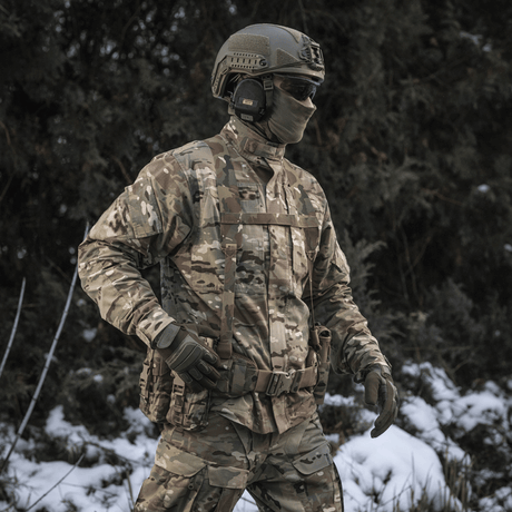 M-Tac Shoulder Straps for Elite Tactical Belt in camouflage with tight MIL-SPEC webbing and NIJ certification, gallery position 1.