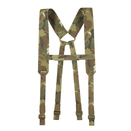 M-Tac Shoulder Straps for Elite Tactical Belt in camouflage print, tight MIL-SPEC webbing, adjustable length, gallery position 1.