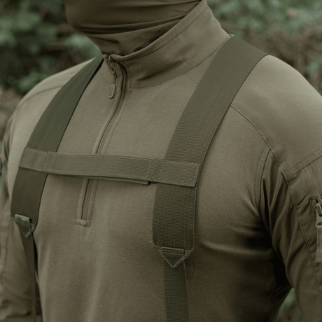 M-Tac Shoulder Straps for Elite Tactical Belt in olive drab with tight MIL-SPEC webbing and adjustable length, gallery position 1.