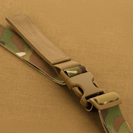M-Tac Two-Point Weapon Belt with buckle component from Woojin Plastic® on a beige background.