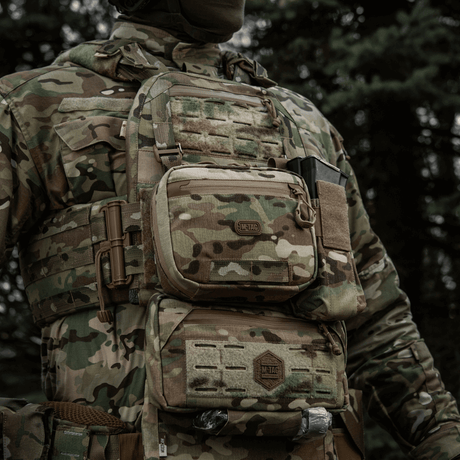M-Tac Organizer Pouch Elite in multicam material with NIJ certification for tactical storage of EDC and first aid, gallery position 1.