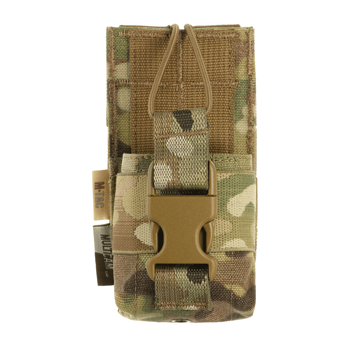 M-Tac Radio Pouch Motorola 4400/4800 i camo-design med MOLLE-system til nem adgang til radioens kontroller.