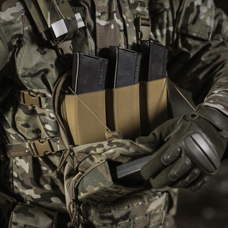 M-Tac Chest Rig Elite chest rig in multicam with MOLLE panel, elastic magazine pouches, H-harness and NIJ certification, gallery position 1