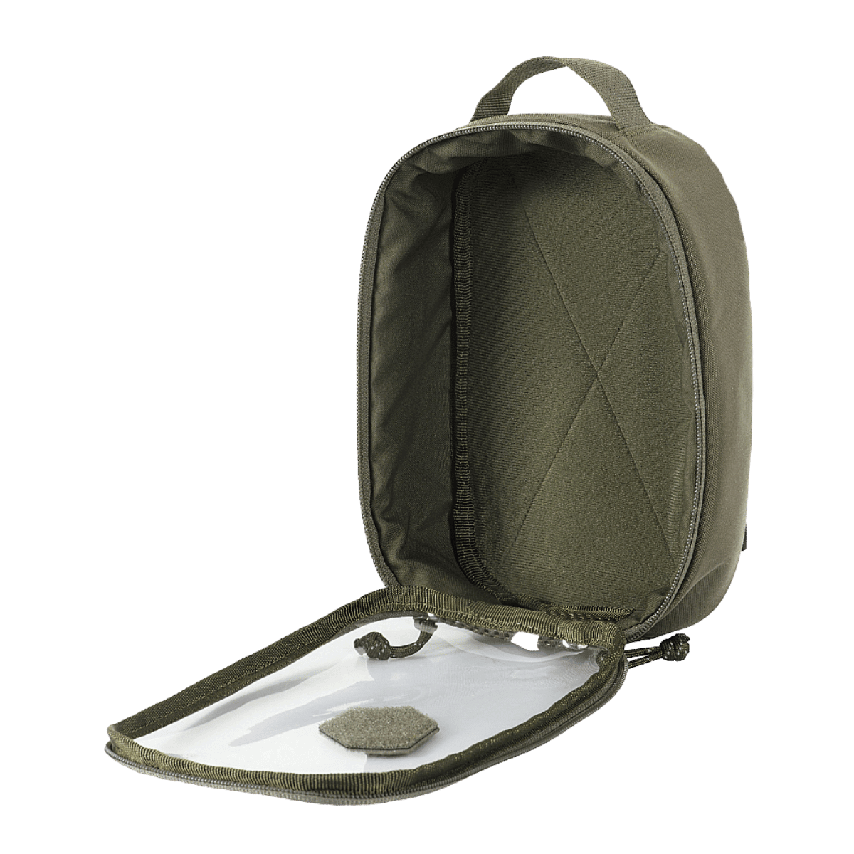 M-Tac Utility Organizer Transparent Elite Small Gen. II i slidstærk Cordura 500D med gennemsigtigt PVC-frontpanel, åben visning