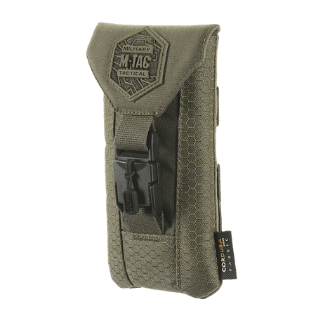 M-Tac Smartphone Taske Elite Medium Hex i olivengrøn med hexagonalt Cordura-mønster, robust og NIJ-certificeret, galleri position 1.