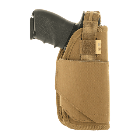 M-Tac Universal Tactical Holster Elite Right in laminated Cordura 500D with adjustable strap and MOLLE interface.