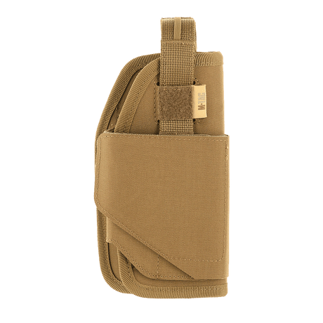 M-Tac Universal Tactical Holster Elite Right in laminated Cordura 500D, adjustable size, MOLLE interface, fits most pistols.