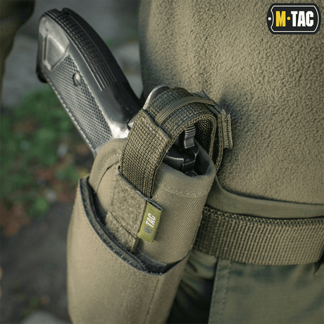 M-Tac Universal Tactical Holster Elite Right, adjustable Cordura 500D, Laser Cut, fits Glock 17, with MOLLE interface.