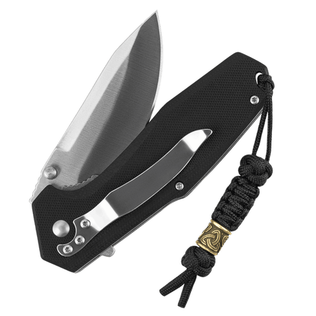 M-Tac Lanyard Scandinavian Small Triquetra knife with paracord and decorative bead.