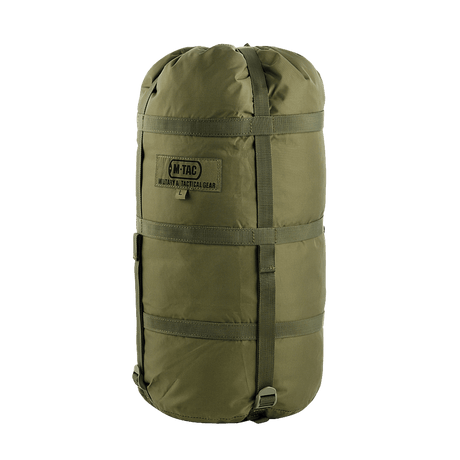 M-Tac Compression Sack in water-repellent nylon with straps for space saving, ideal for secure storage and transport of gear.