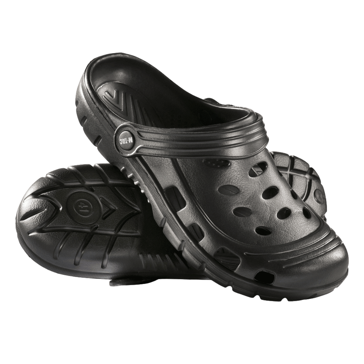 M-Tac Gummiclogs EVA i sort med justerbar hælrem og stødabsorberende EVA-sål for komfort og stil.