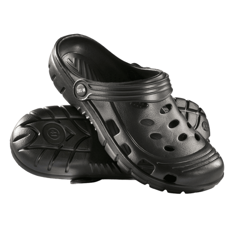 M-Tac EVA rubber clogs, black flip-flops with heel strap, shock-absorbing EVA sole and modern design.