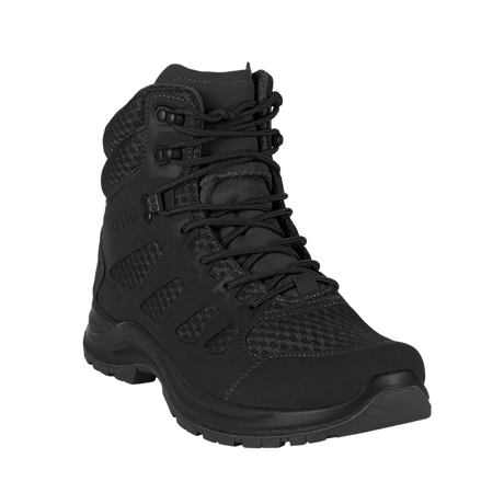 M-Tac Tactical Summer Boots Iva in black, designed with breathable mesh and synthetic nubuck for optimal comfort and ventilation.