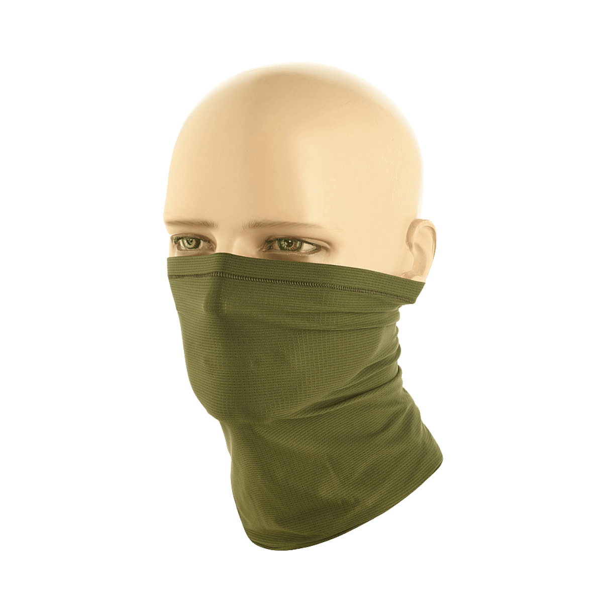 M-Tac Polartec Vent Tube Scarf i brug som ansigtsmaske, fremstillet af fugtafledende Polartec® Power Dry® materiale for beskyttelse mod vind.