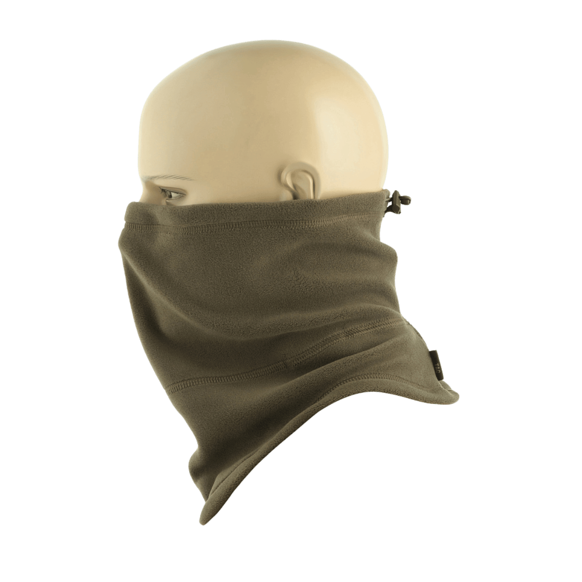 M-Tac Anatomisk Tube Scarf med Snor Polartec i brun, fremstillet af Polartec fleece til varmeisolering og komfort, anvendt som ansigtsmaske.