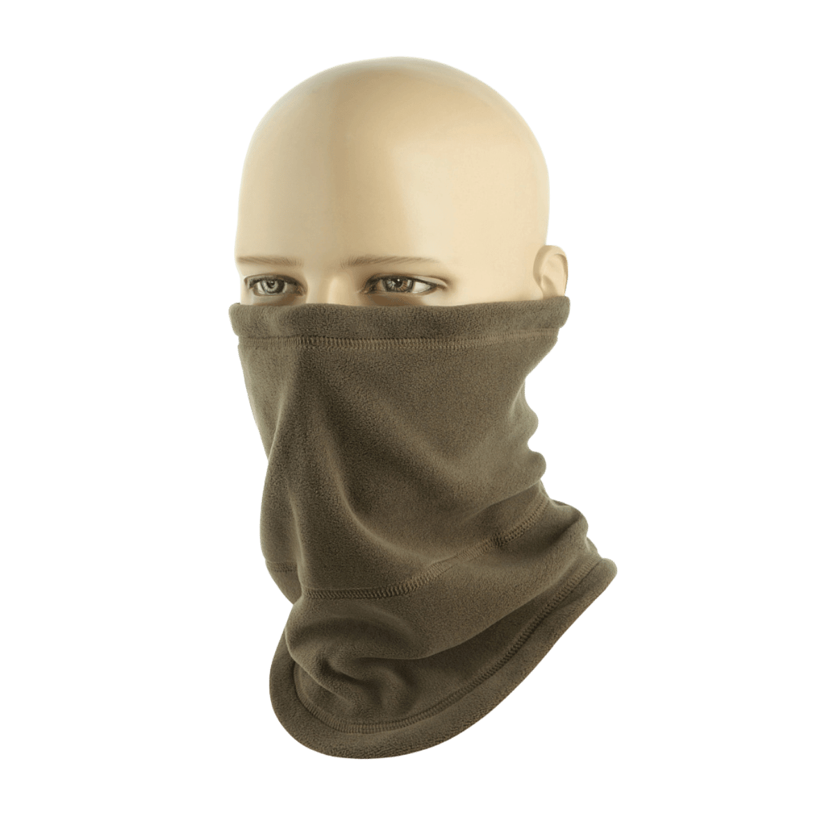 M-Tac Anatomisk Tube Scarf med Snor Polartec som ansigtsmaske på mannequin, varm og funktionel til beskyttelse mod vind, støv og regn