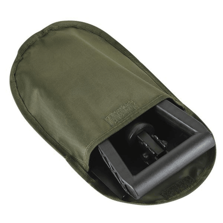 M-Tac Foldable Shovel with Sheath in compact storage state, ideal for camping, outdoor and military use.