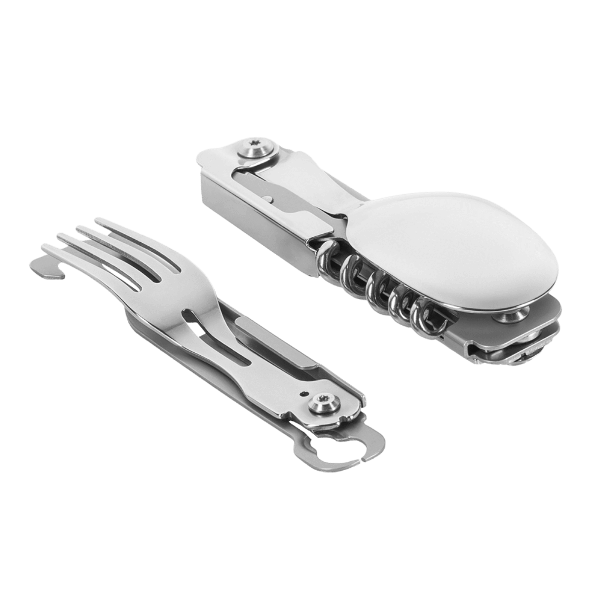 M-Tac Spork Bestiksæt med Karabinhage - kompakt spork og flaskeåbner, ideel til camping og vandring, multifunktionelt feltbestik