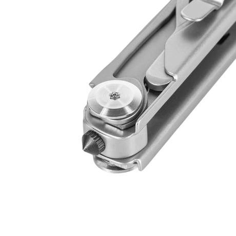 M-Tac Type 3 Folding Knife (5-in-1) Stainless Steel multitool, compact and durable, ideal for EDC and field trips, close-up of detailed knife design.