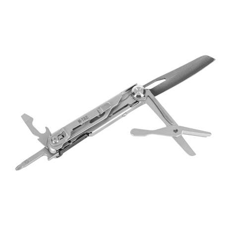 M-Tac Type 3 Folding Knife (5-in-1) Stainless Steel, compact multi-knife in stainless steel with blade, screwdrivers, bottle opener and scissors.