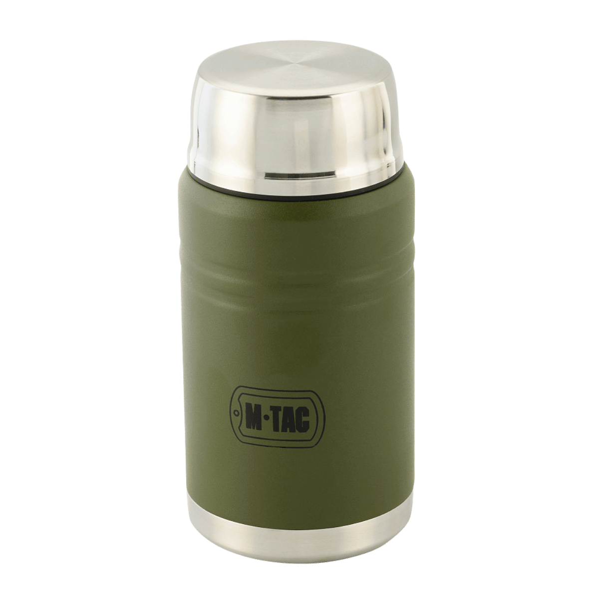 M-Tac Termoflaske 750 ml med Folde-ske i robust design, ideel til camping og vandreture. Dobbeltvægget rustfrit stål konstruktion.