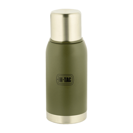 M-Tac Thermos Type 2 0.75L in olive green, ideal for camping and trips, double-walled vacuum for temperature control.