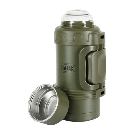 M-Tac Thermos Bottle 1.6 L in Stainless Steel for camping and outdoor use, shown with lid and vacuum seal — ideal for beverages