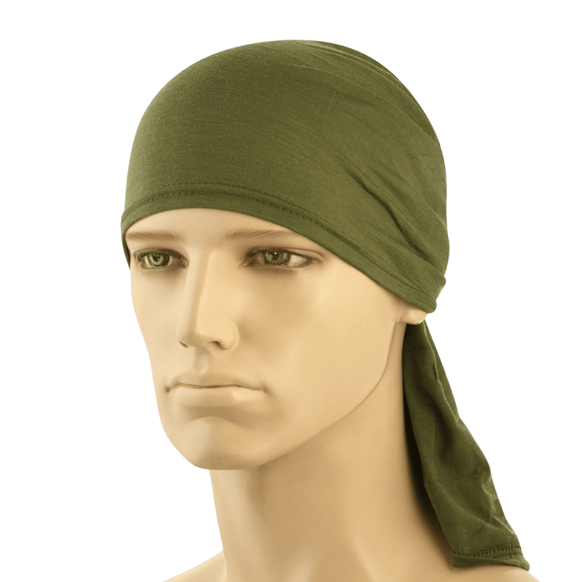 M-Tac Tubehalstørklæde i Merinould bruges som bandana på mannequin, ideel til mange anvendelser, fremragende varmeisolering.