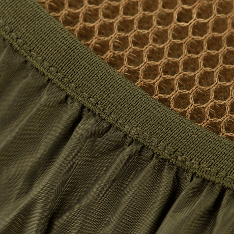 Detail of M-Tac Backpack Cover Large with heavy-duty nylon fabric and elastic, ideal for protection from rain and snow, fits up to 60 liters.