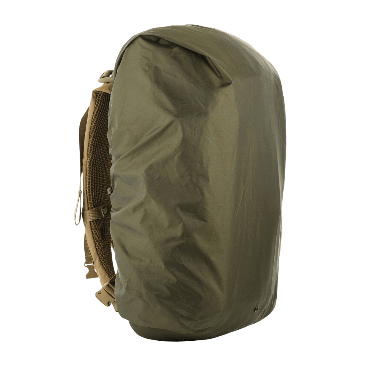 M-Tac Rygsækcover Large i nylon beskytter rygsæk mod regn og sne, perfekt til vandreture og militærbrug, passer op til 60 liter.