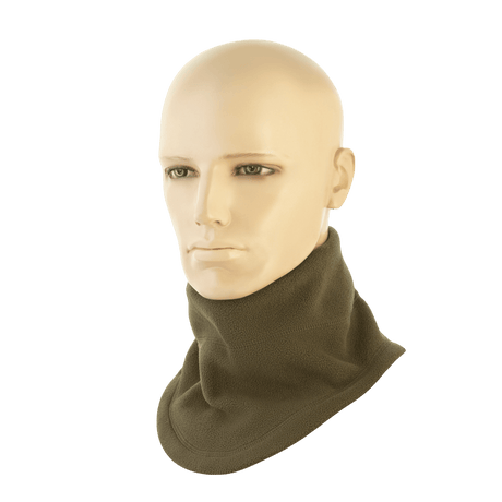 M-Tac Anatomisk Snood Justerbar Elite Fleece (320 g/m²) i grønt, vist på mannequin, multifunktionelt tilbehør til koldt vejr.