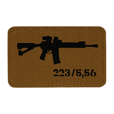M-Tac AR-15 223/5,56 Laser Cut Patch, tactical morale patch with Velcro, Cordura 500D, AR-15 symbol design, suitable for outdoor use.