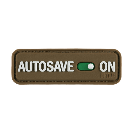 M-Tac Autosave PVC patch in full color with Velcro, 3D PVC effect, ideal for clothing or tactical gear, 8x2.5 cm