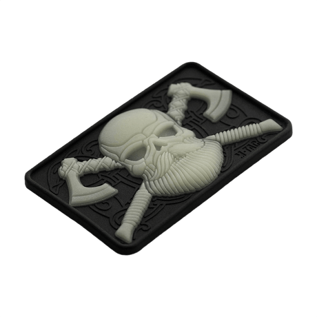 M-Tac Bearded Skull 3D PVC patch with bearded skull, Velcro fastening, 80x50, durable for military and outdoor