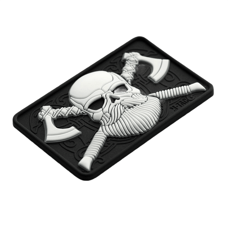 M-Tac Bearded Skull 3D PVC patch with bearded skull, Velcro fastening, tactical use for military and outdoor, 80x50, durable PVC